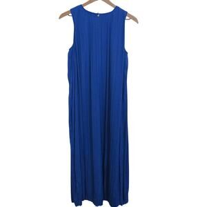 Banana Republic Women Sz S Azul Blue Crystal Pleated Midi Dress
